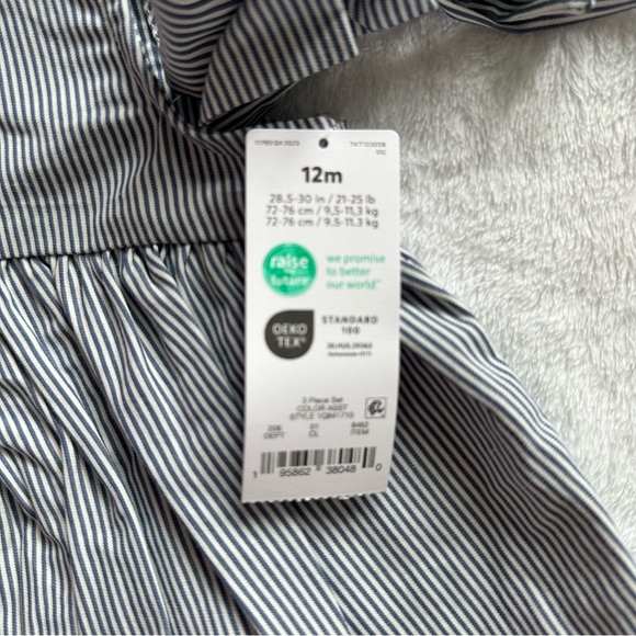 2/$20 Baby Girls' Floral Top & Bottom Set with Headband - Blue, 12m - Picture 5 of 6